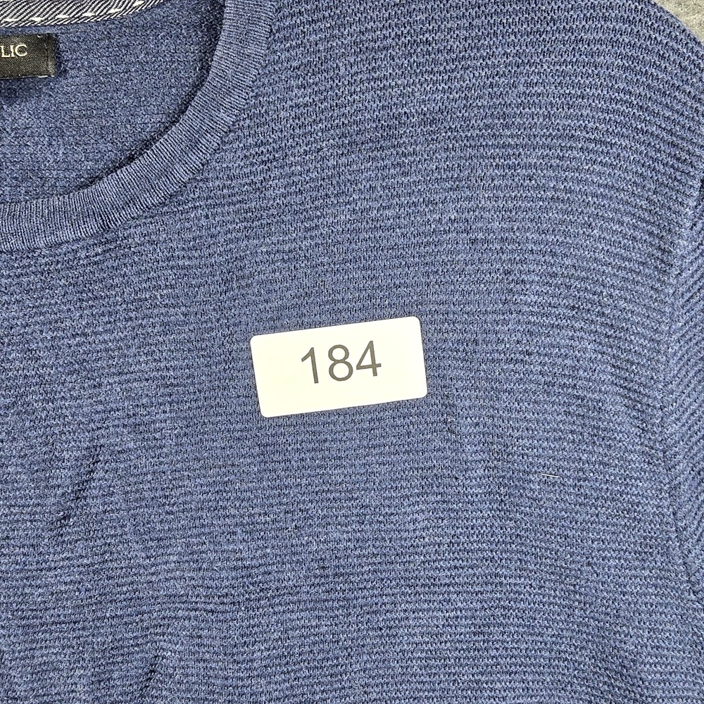 Banana Republic Men S Blue Marled Pullover Lightweight Sweater Casual Everyday - Picture 10 of 10
